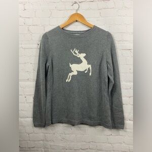 Croft & Barrow Jacquard Reindeer Sweater Womens Long Sleeve Size Medium